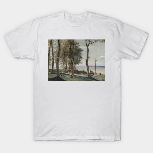 Honfleur - Calvary by Jean-Baptiste-Camille Corot T-Shirt by Classic Art Stall